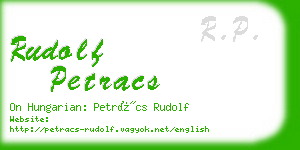 rudolf petracs business card